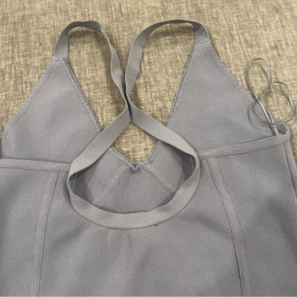 Zara knit Tank Top Womens medium blue Sleeveless Basic Minimal - Picture 6 of 7